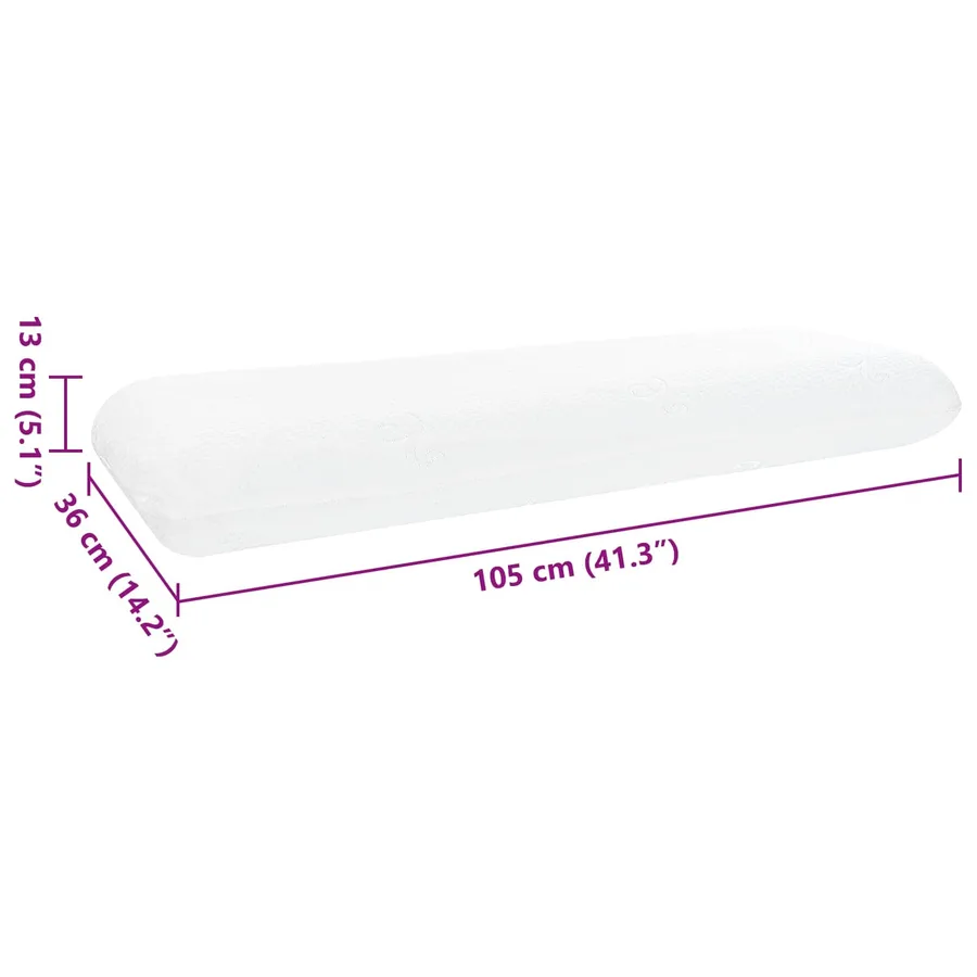 Coussin de sommeil Uni Blanc 105 x 36 x 13 cm - 10