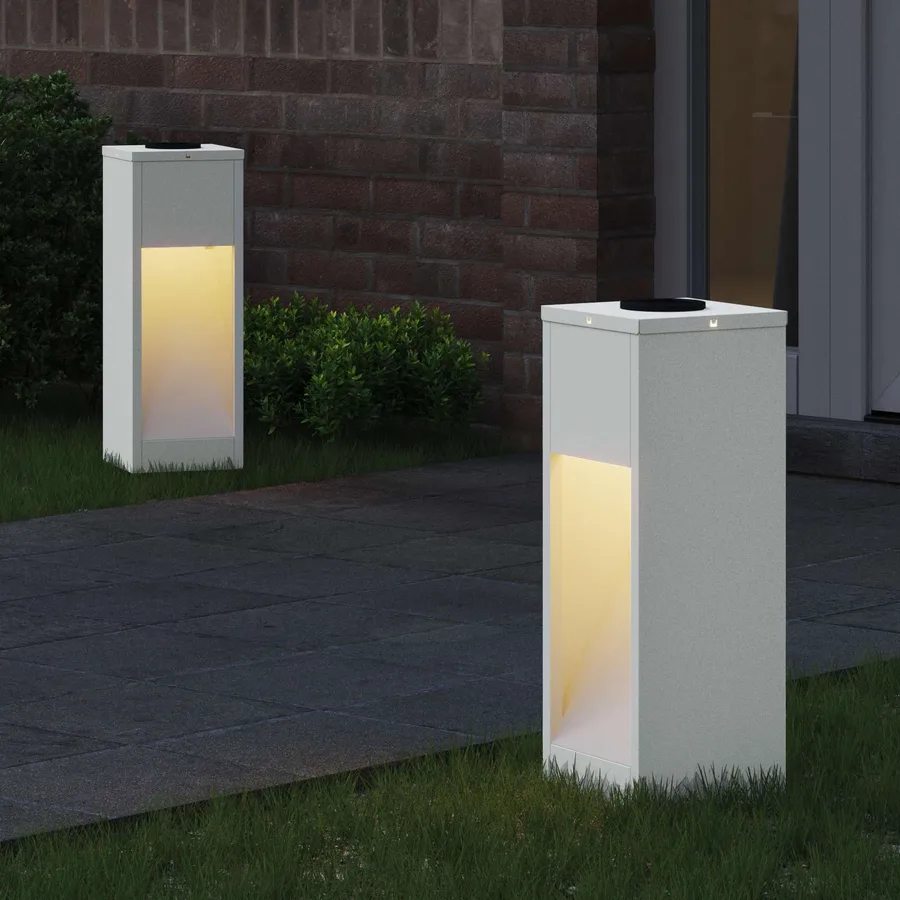 Lumière de Chemin LED Solaire 2 pcs Blanc chaud 18 x 18 x 50 cm - 3