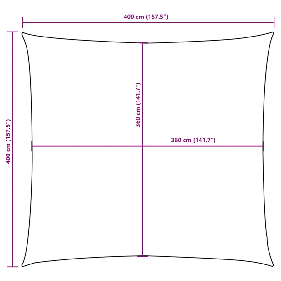 Voile de parasol tissu oxford carré 4x4 m terre cuite - 10