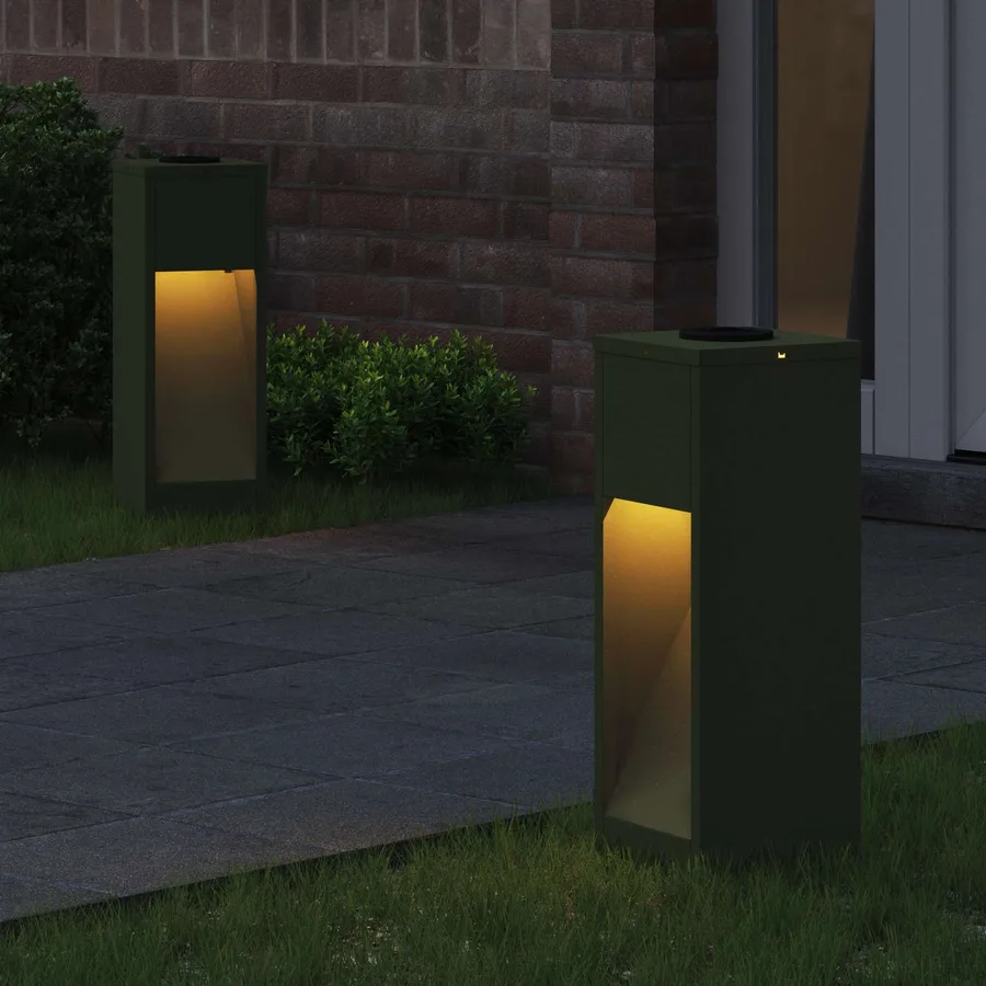 Lumière de Chemin LED Solaire 2 pcs Blanc chaud 18 x 18 x 50 cm - 3