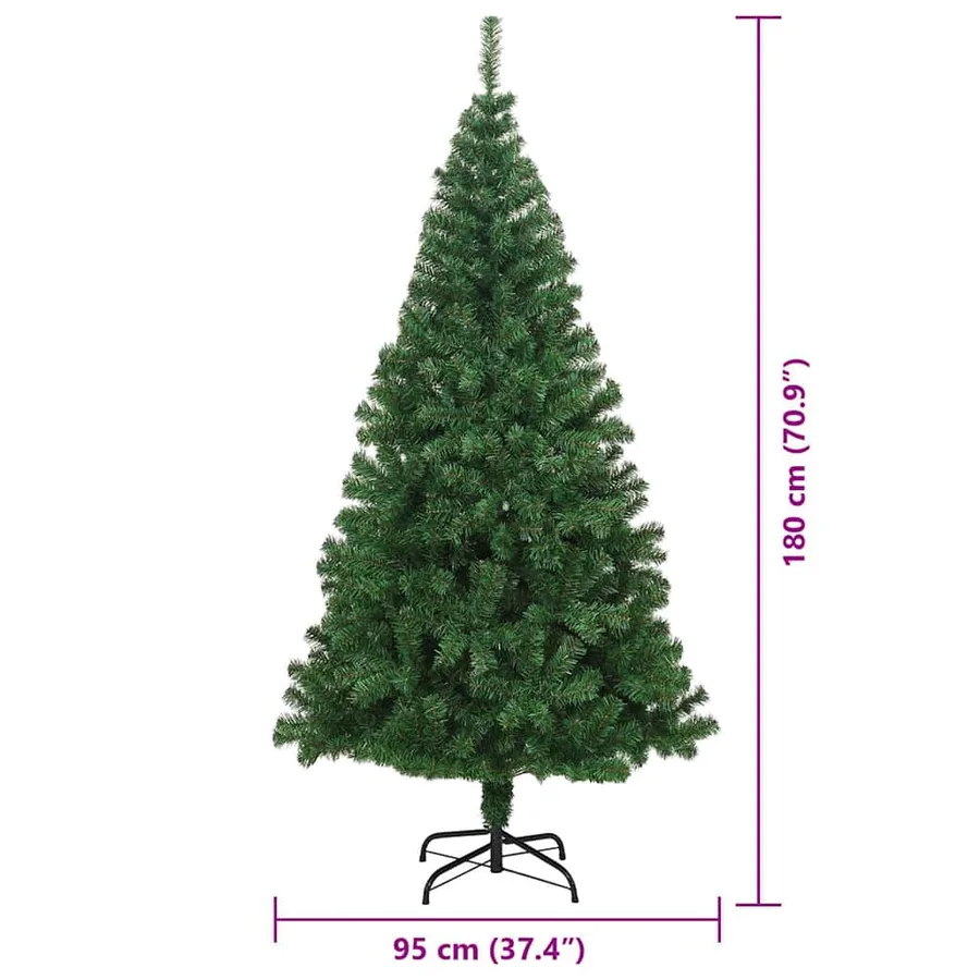 Sapin de Noël artificiel Vert 180 cm PVC, Acier et Plastique - 14