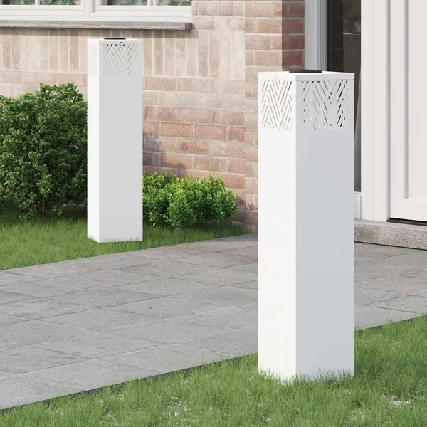 Lumière de chemin LED solaire 2 pcs Blanc chaud 18 x 18 x 80 cm