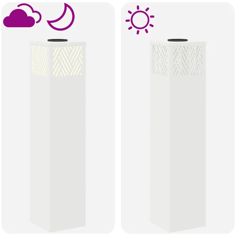 Lumière de chemin LED solaire 2 pcs Blanc chaud 18 x 18 x 80 cm - 13