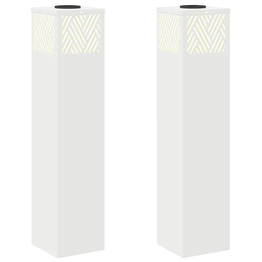 Lumière de chemin LED solaire 2 pcs Blanc chaud 18 x 18 x 80 cm - 2