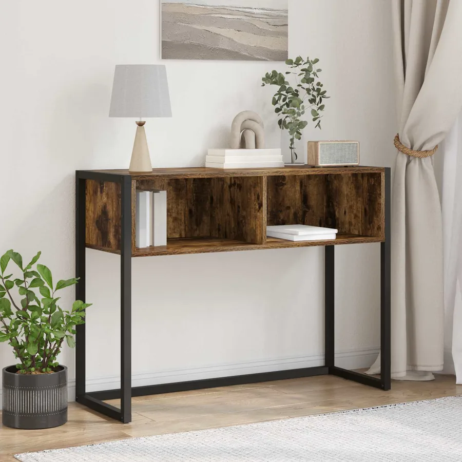 Table d'appoint Chêne Fumé 100 x 36 x 75 cm Bois d'ingénierie