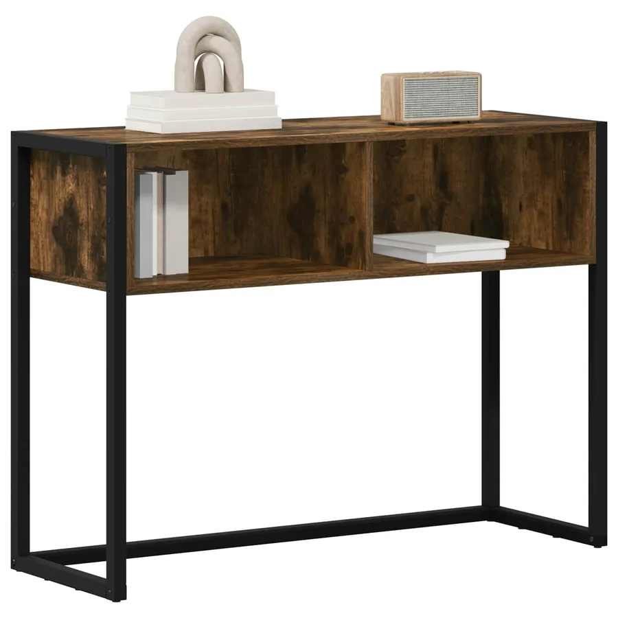 Table d'appoint Chêne Fumé 100 x 36 x 75 cm Bois d'ingénierie - 3