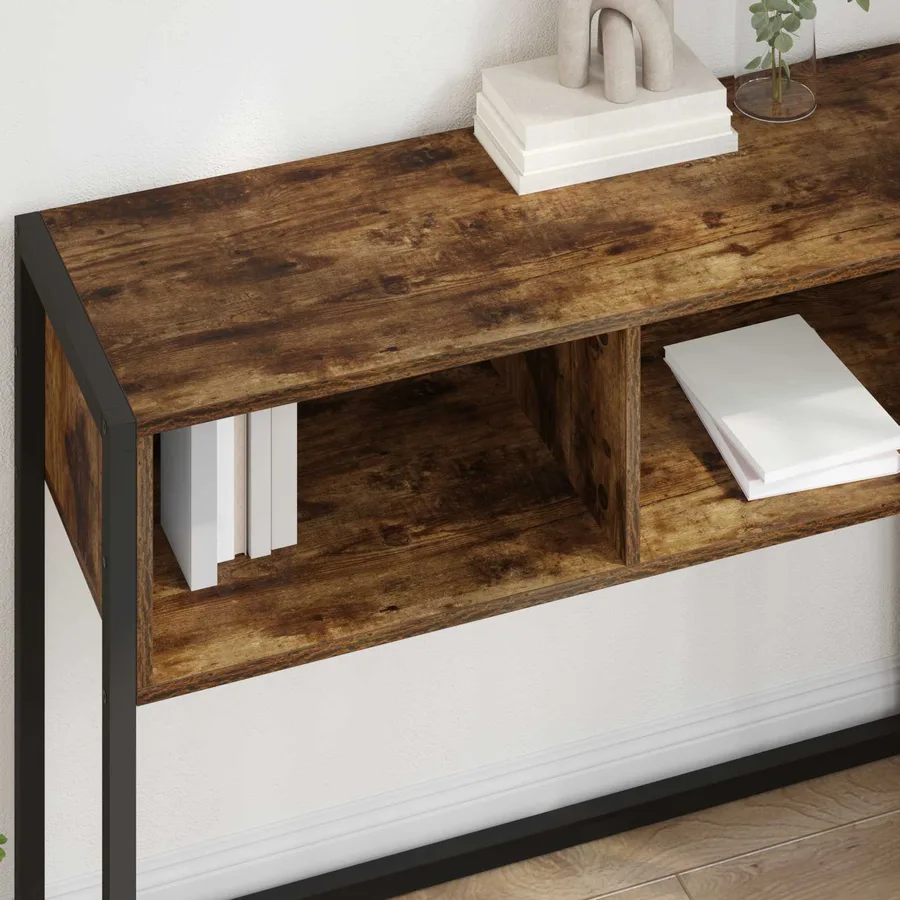 Table d'appoint Chêne Fumé 100 x 36 x 75 cm Bois d'ingénierie - 4