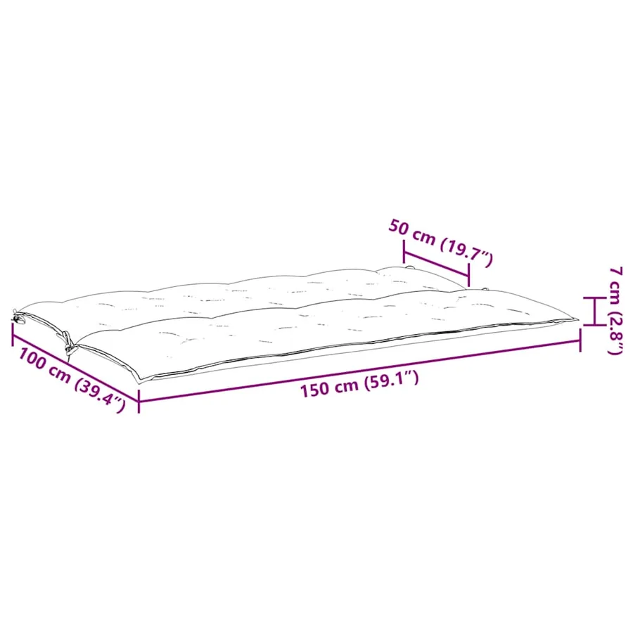 Coussin de banc de jardin blanc crème tissu oxford - 9