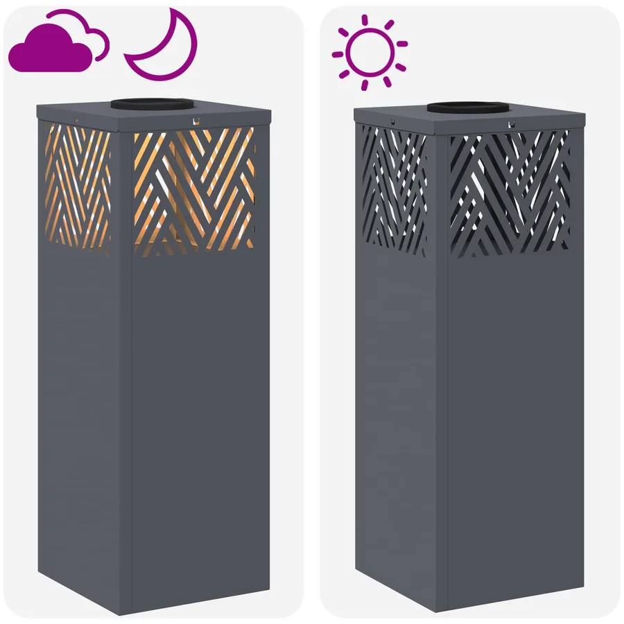 Lumière de chemin LED solaire 2 pcs Blanc chaud 18 x 18 x 50 cm - 13