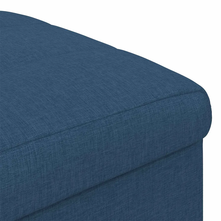 Pouf de rangement avec coussin Bleu 40 x 40 x 45 cm tissu - 7
