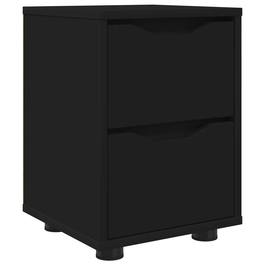 Table de chevet Noir 30,5 x 30 x 43 cm Bois d'ingénierie - 2