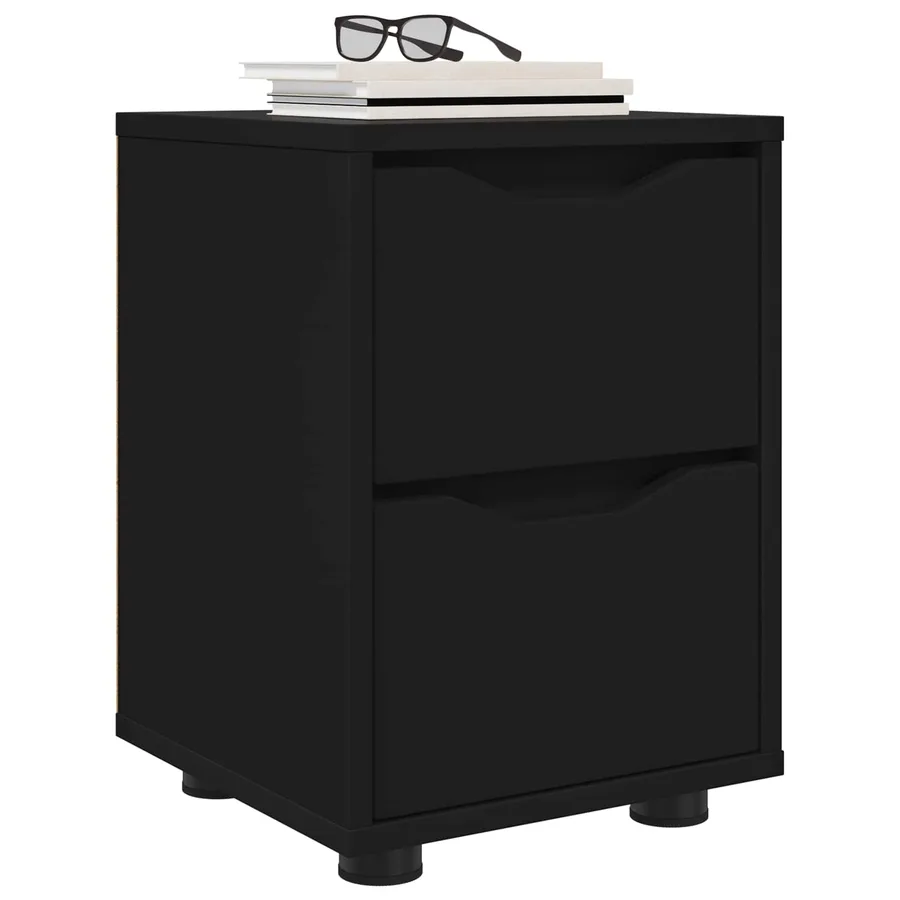 Table de chevet Noir 30,5 x 30 x 43 cm Bois d'ingénierie - 3