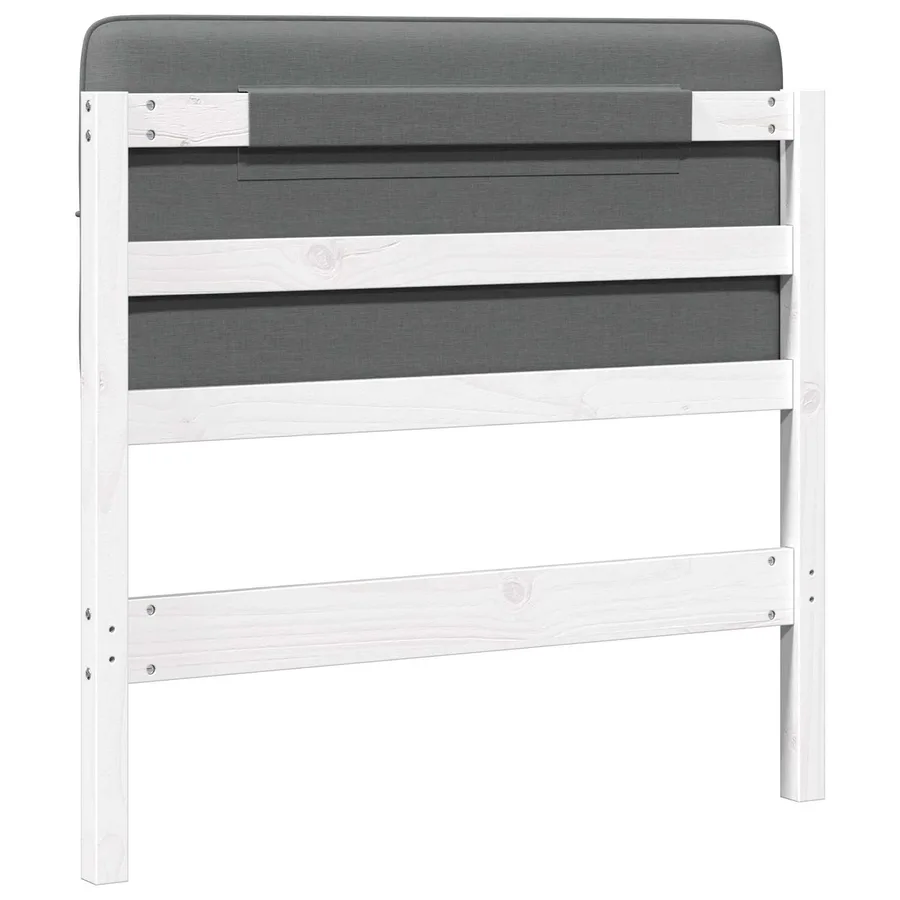 Tête de lit capitonnée Blanc et gris clair 100 cm Pin massif - 6
