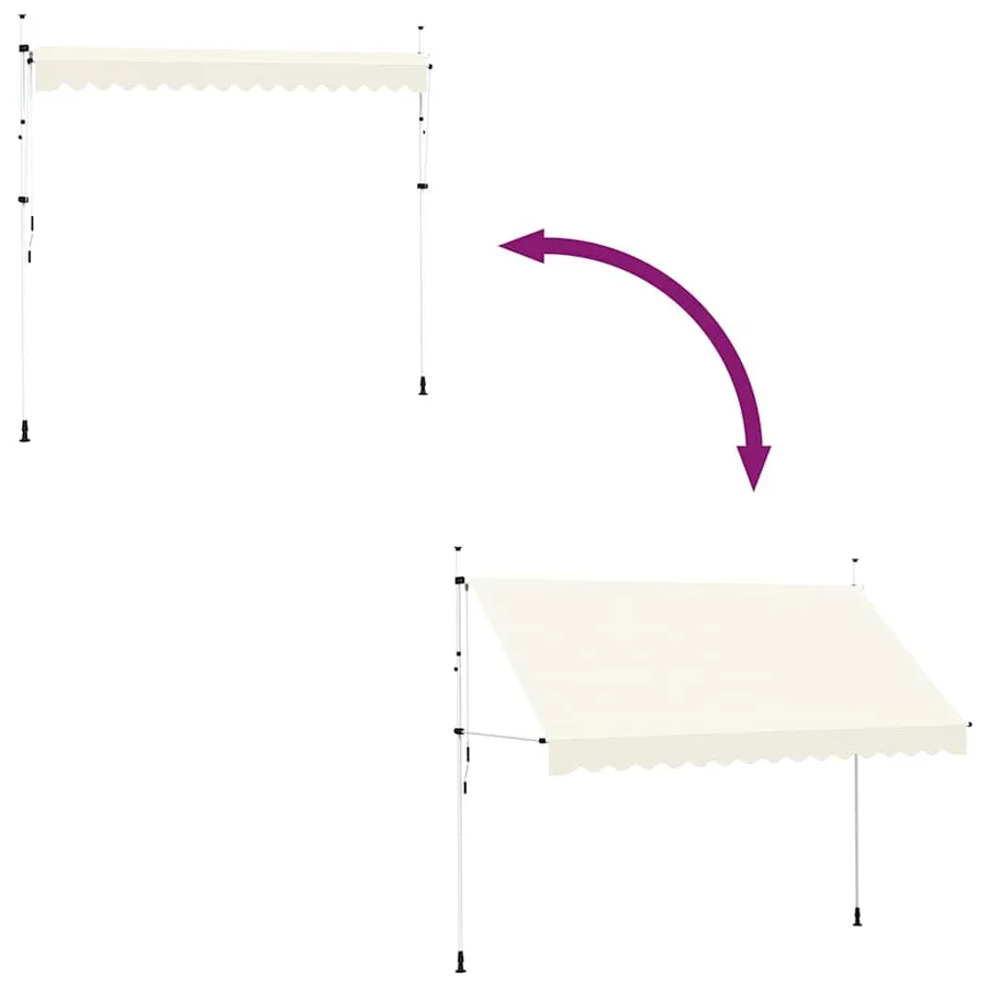 Auvent manuel rétractable 350 cm Crème - 6