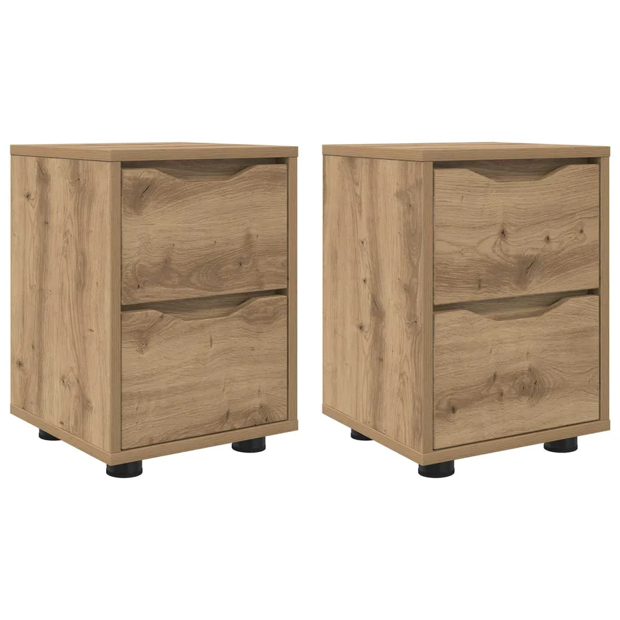 Tables de chevet 2 pc Chêne artisanal 30,5 x 30 x 43 cm - 2