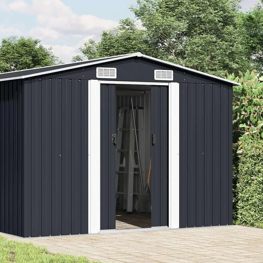 Abri de jardin 257x392x181 cm Métal Anthracite - 2