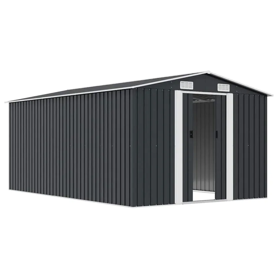 Abri de jardin 257x392x181 cm Métal Anthracite - 4