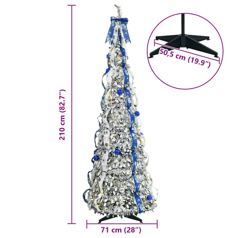 Sapin de Noël artificiel avec 200 LED Blanc 210 cm PVC - 10