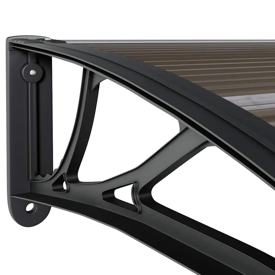 Auvent de porte Noir 200x75 cm PC - 6