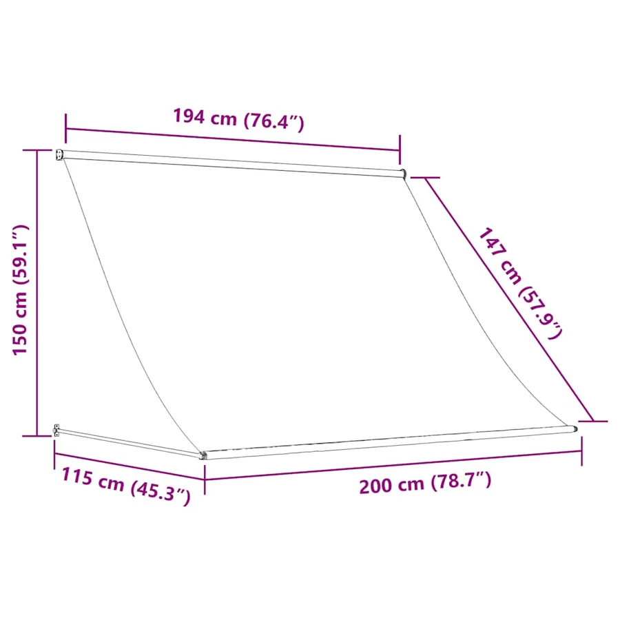 Auvent rétractable 200x150 cm Anthracite - 8