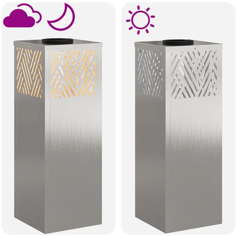 Lumière de chemin LED solaire 2 pcs Blanc chaud 18 x 18 x 50 cm - 13
