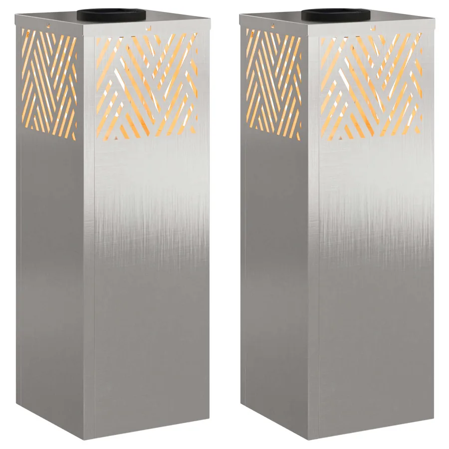 Lumière de chemin LED solaire 2 pcs Blanc chaud 18 x 18 x 50 cm - 2