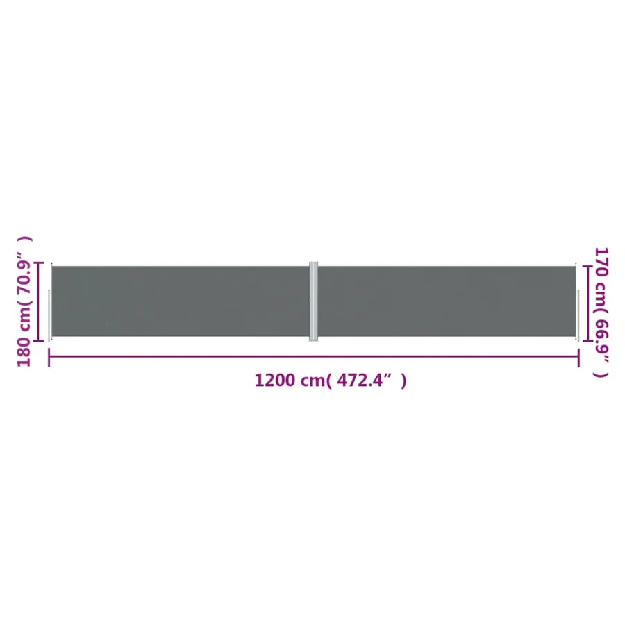 Auvent latéral rétractable Anthracite 180x1200 cm - 8