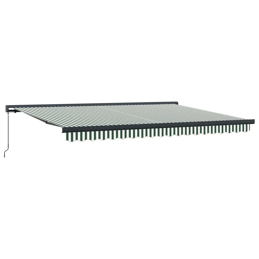 Auvent Rétractable Vert et blanc 4 × 3 m Toile et Aluminium - 2
