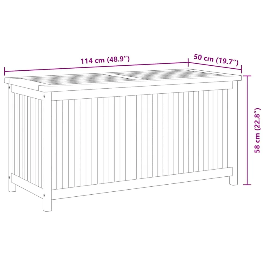 Garden box 114x50x58 cm Solid teak wood - 10