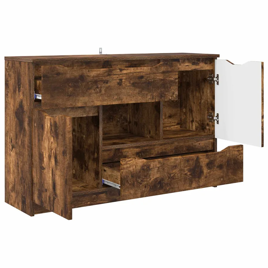 Buffet avec tiroir Chêne fumé 100 x 30 x 65,6 Bois d'ingénierie - 5