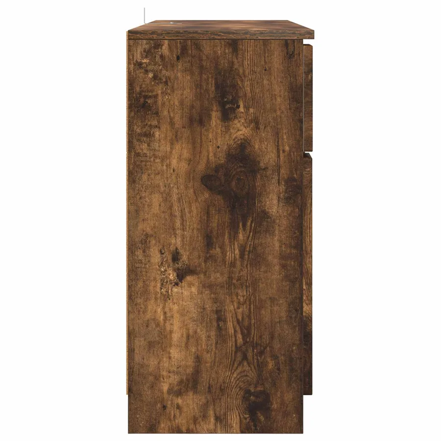 Buffet avec tiroir Chêne fumé 100 x 30 x 65,6 Bois d'ingénierie - 7