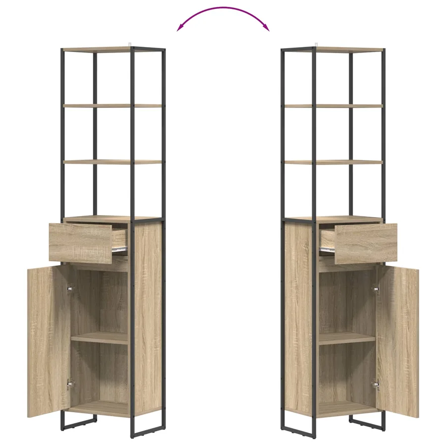 Cabinet de salle de bain avec tiroir Sonoma 40 x 30 x 180 cm - 8