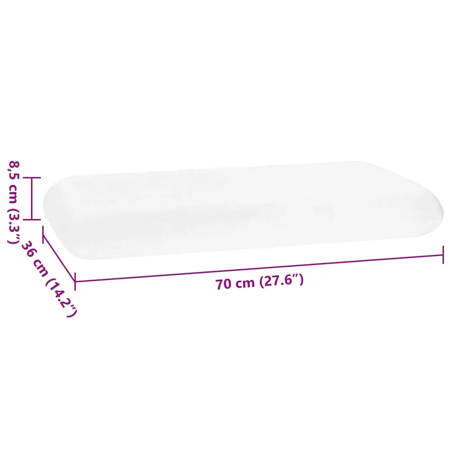 Coussin de sommeil Uni Blanc 70 x 36 x 8,5 cm - 10