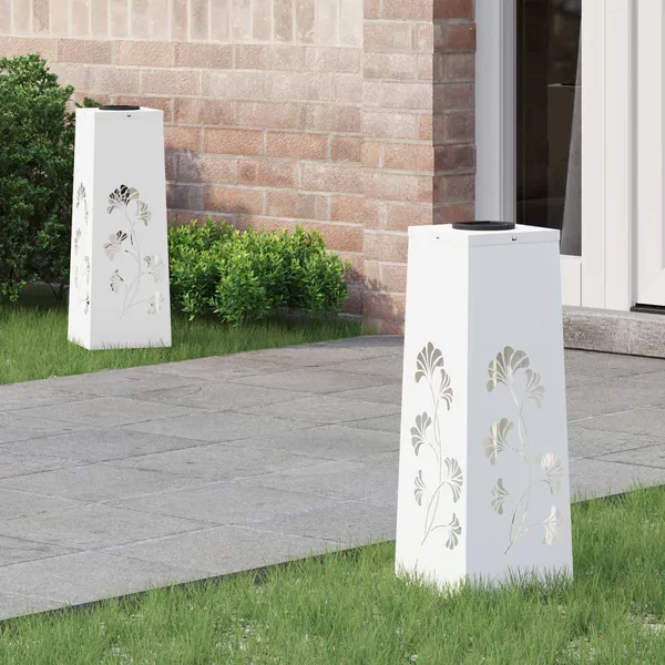 Lumière de chemin LED solaire 2 pcs Blanc chaud 18 x 18 x 50 cm