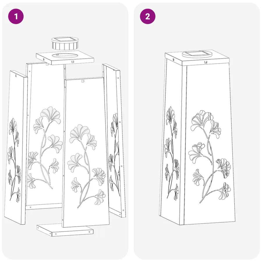 Lumière de chemin LED solaire 2 pcs Blanc chaud 18 x 18 x 50 cm - 14