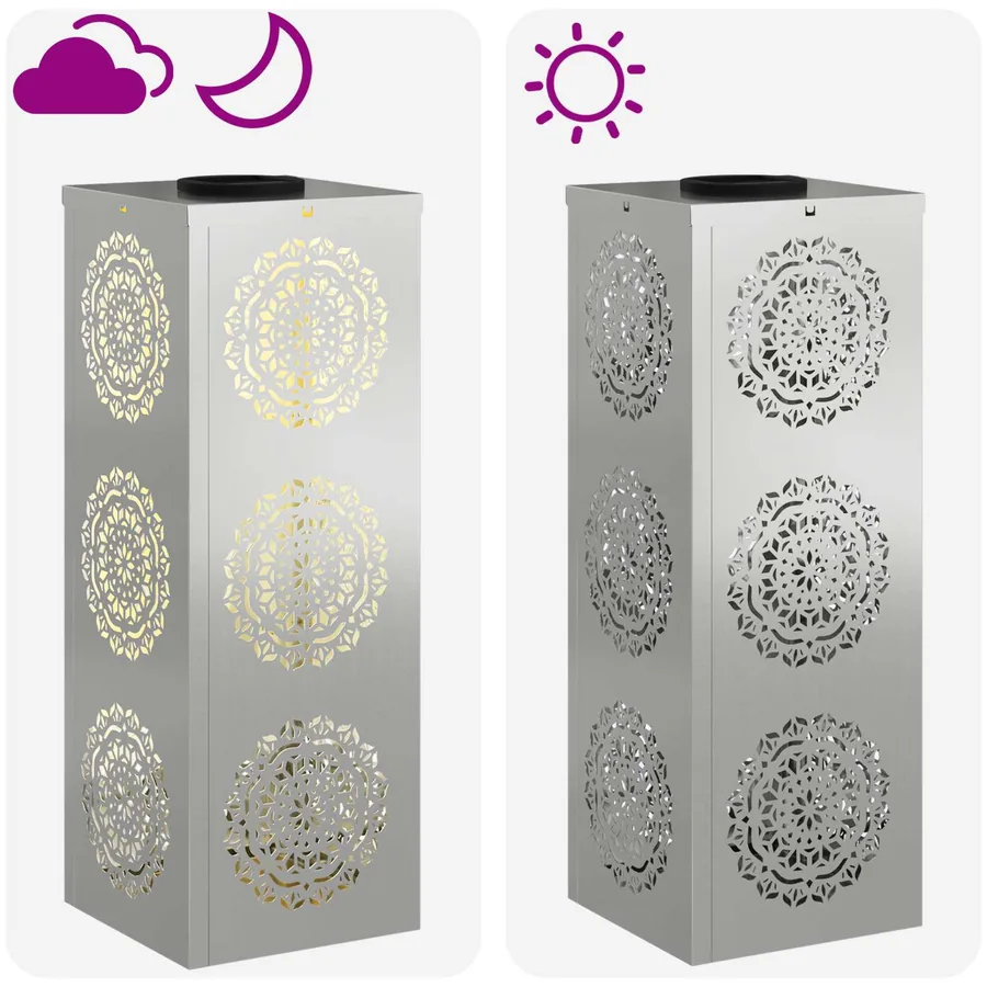 Lumière de chemin LED solaire 2 pcs Blanc chaud 18 x 18 x 50 cm - 13