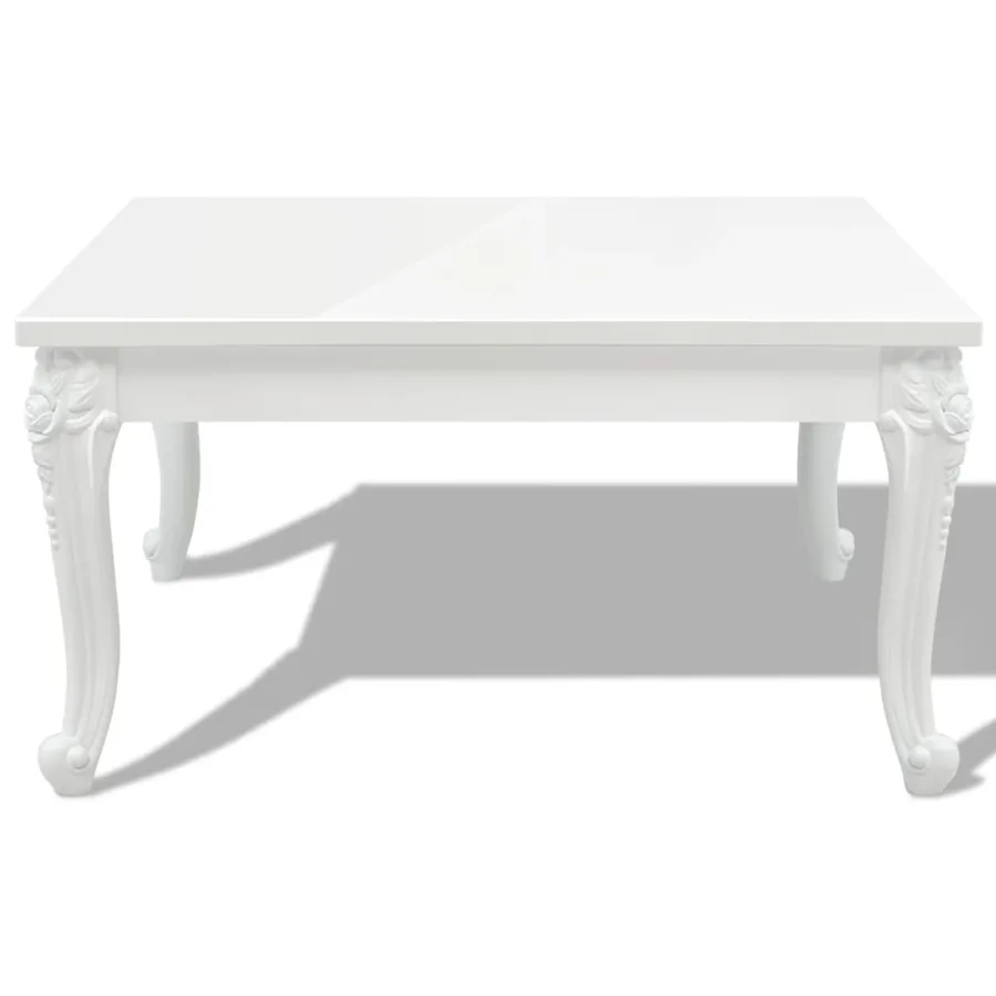Table basse 80x80x42 cm Blanc brillant - 3