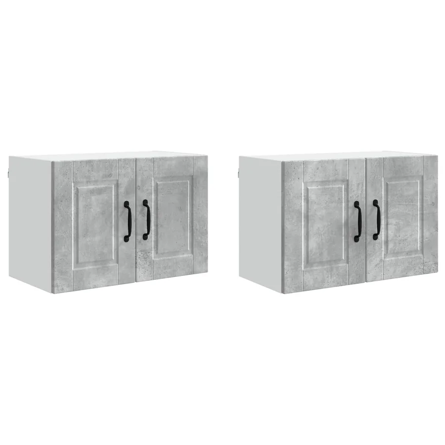 Meuble mural PORTO 2 pcs Gris béton 60 x 31 x 40 cm - 2