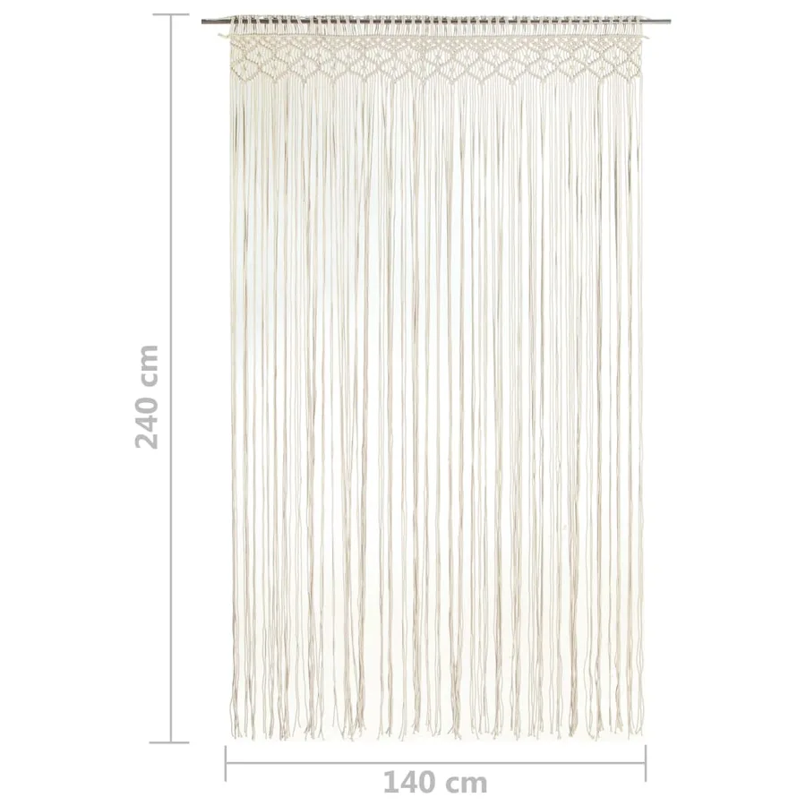 Rideau en macramé 140x240 cm Coton - 5