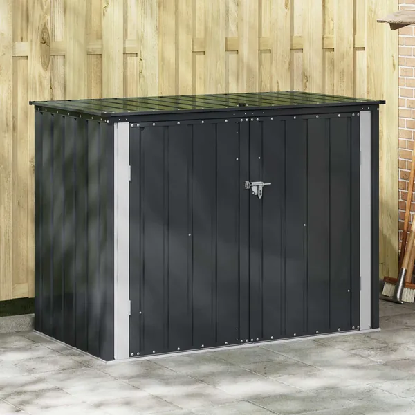 Boîte de Rangement de Jardin Noir 151,5 x 82 x 110,5 cm Acier