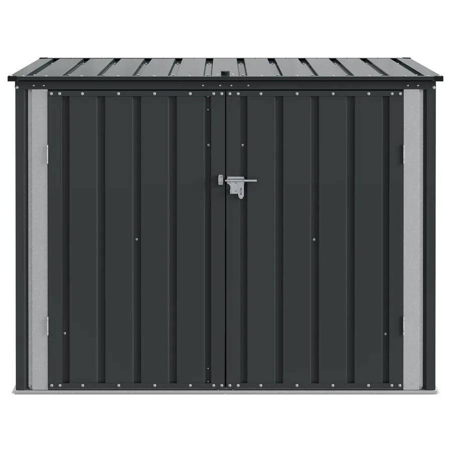 Boîte de Rangement de Jardin Noir 151,5 x 82 x 110,5 cm Acier - 7