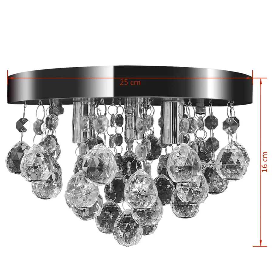 Lustre suspendu Design de cristal Chrome - 5
