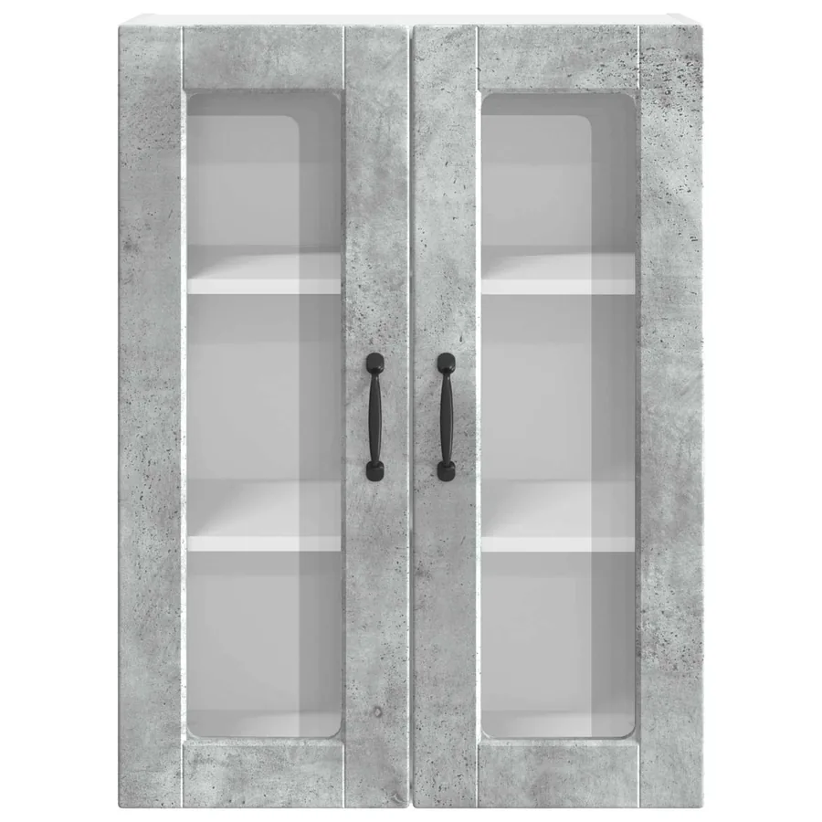 Cabinet en verre mural PORTO Gris béton 60 x 31 x 80 cm - 6