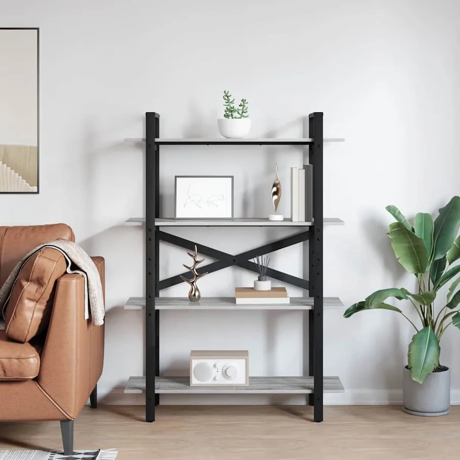 Étagère Gris Sonoma 100 x 33,5 x 140 cm Bois d'ingénierie - 4