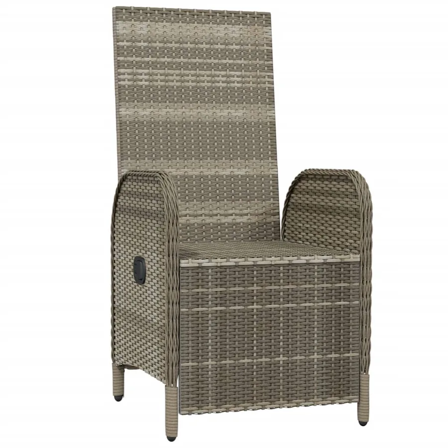 Chaises inclinables d'extérieur et coussins lot de 2 Poly rotin - 4