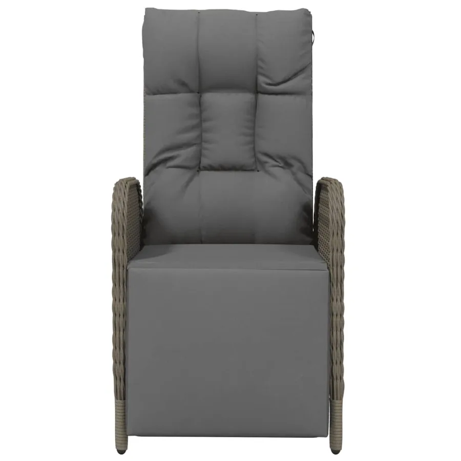 Chaises inclinables d'extérieur et coussins lot de 2 Poly rotin - 5