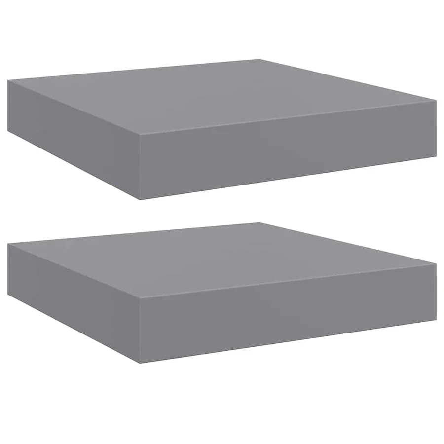 Étagères murales flottantes 2 pcs gris 23x23,5x3,8 cm MDF - 2