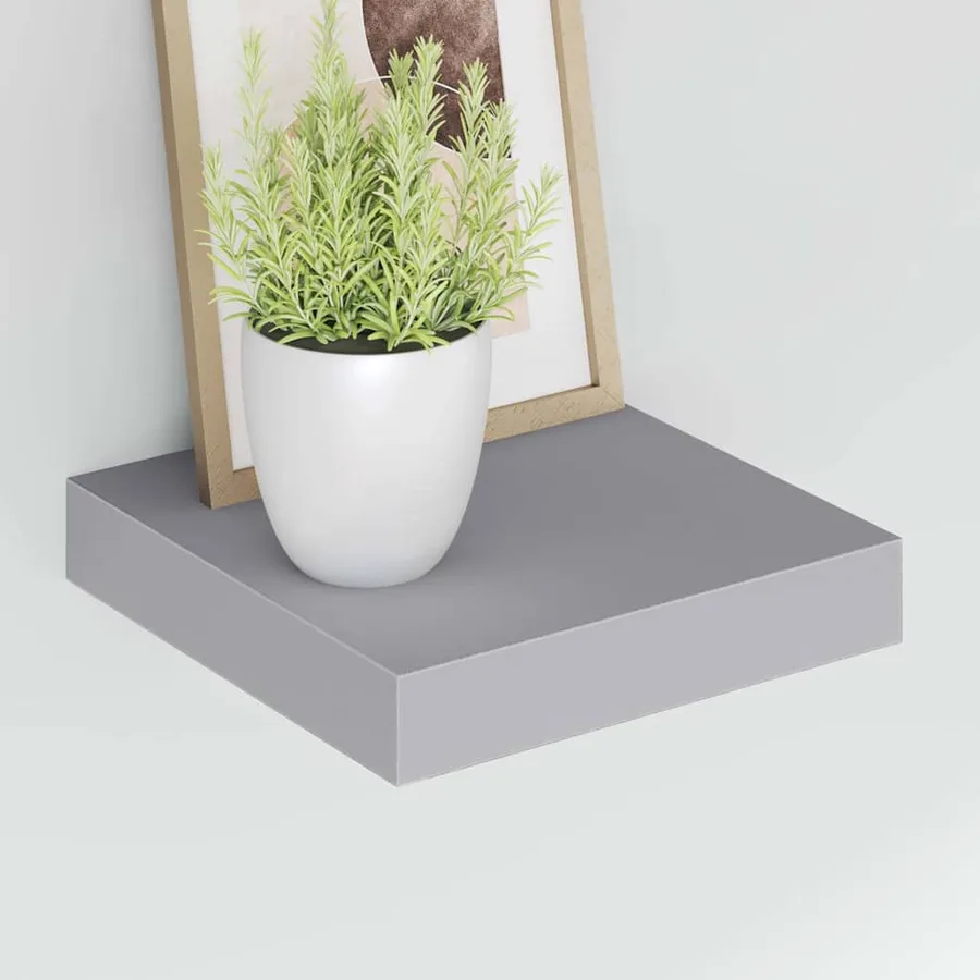 Étagères murales flottantes 2 pcs gris 23x23,5x3,8 cm MDF - 4