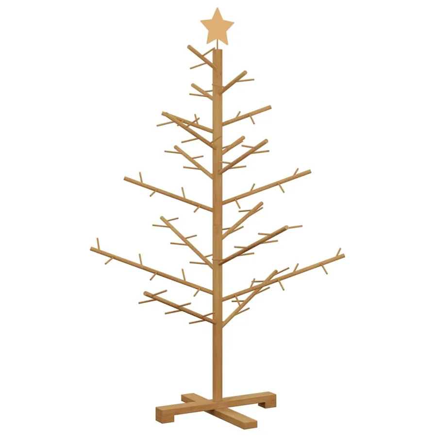 Arbre de Noël en bois Marron 125 cm Bois de pin massif - 2