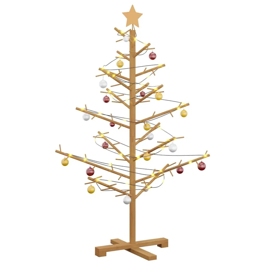 Arbre de Noël en bois Marron 125 cm Bois de pin massif - 3